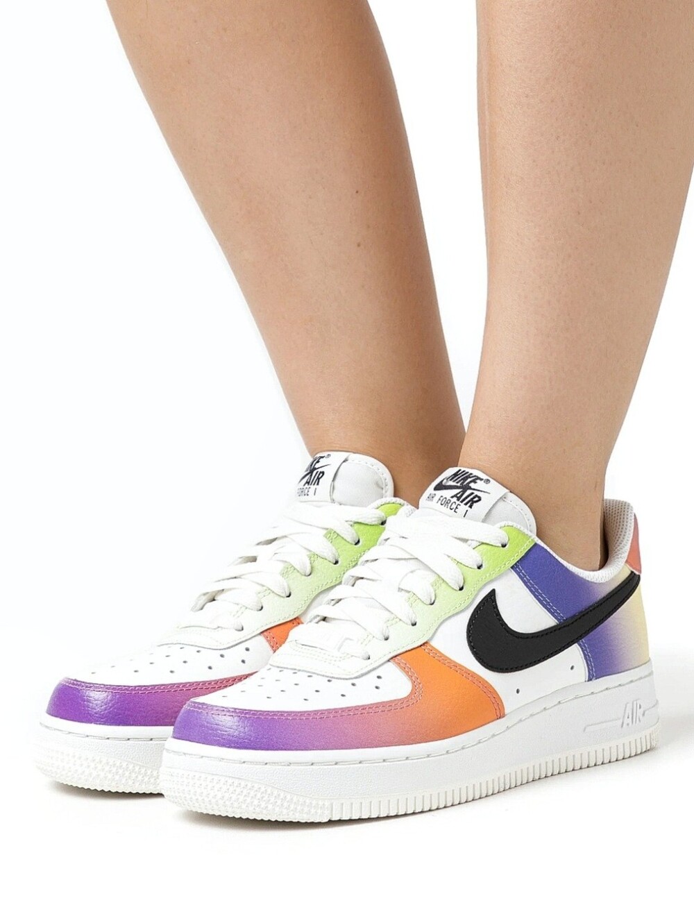NIKE AIR Force 1 Low '07 Multi-Color Gradient Women's US 12 Athletic Sneakers